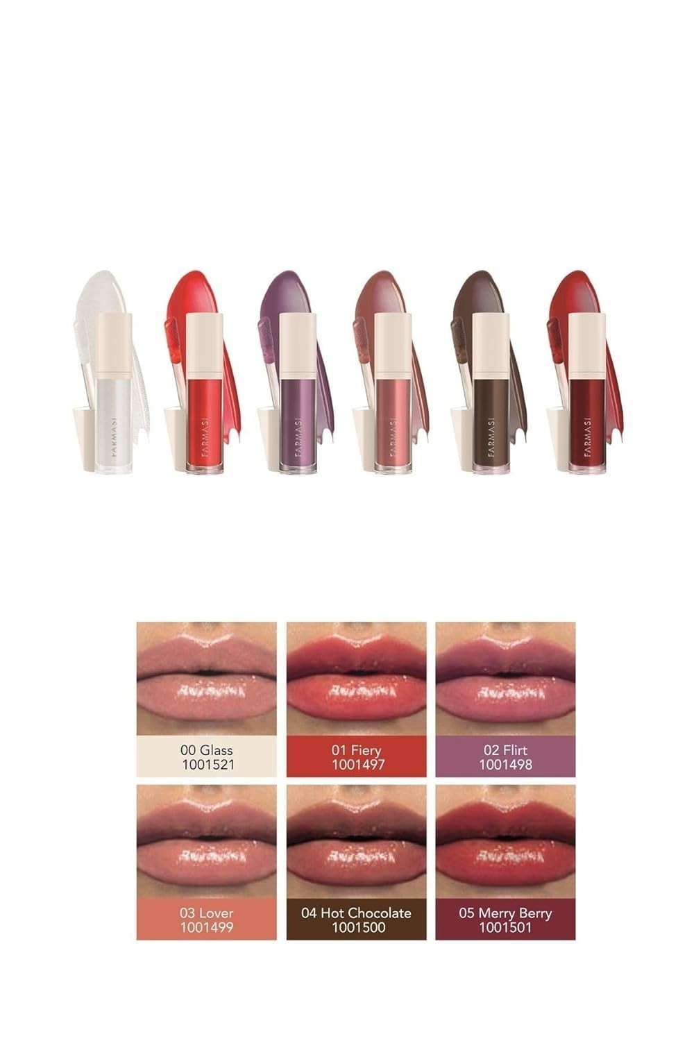 Farmasi Tinted Lip Plumper 00 Glass - Fuller Lip Gloss & Volume