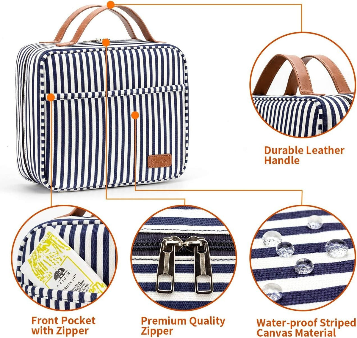 Large Capacity Hanging Travel Toiletry Bag for Women with Waterproof Compartments