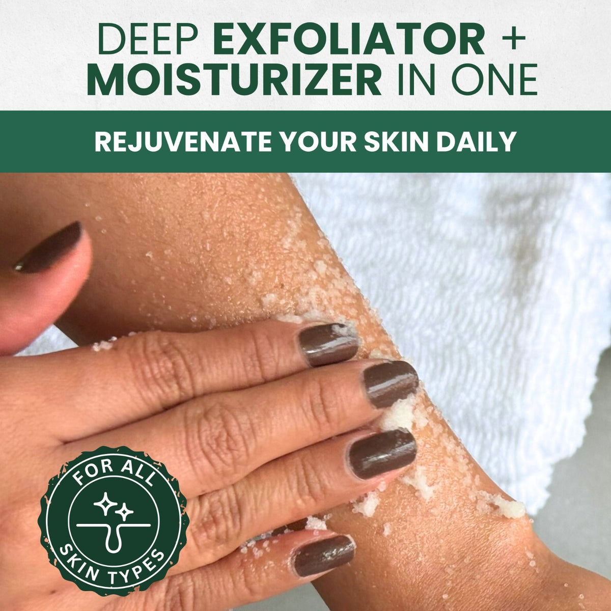 KESMEDIK Tea Tree Body Foot Scrub Himalayan Salt Exfoliating, Stem