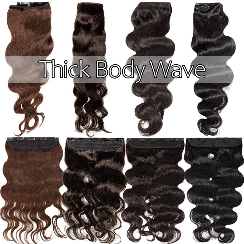 Remy Clip In Hair Extensions Full Head Thick One Piece - Blonde & Dark Colors
