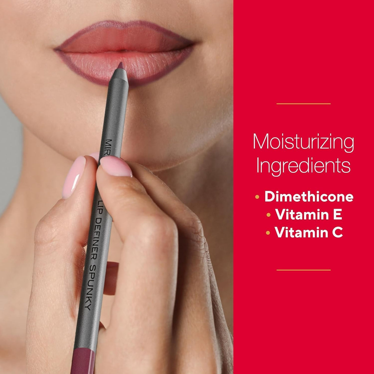 Mirabella Lip Liner Definer - Full Size, Creamy, Long-Lasting & Waterproof