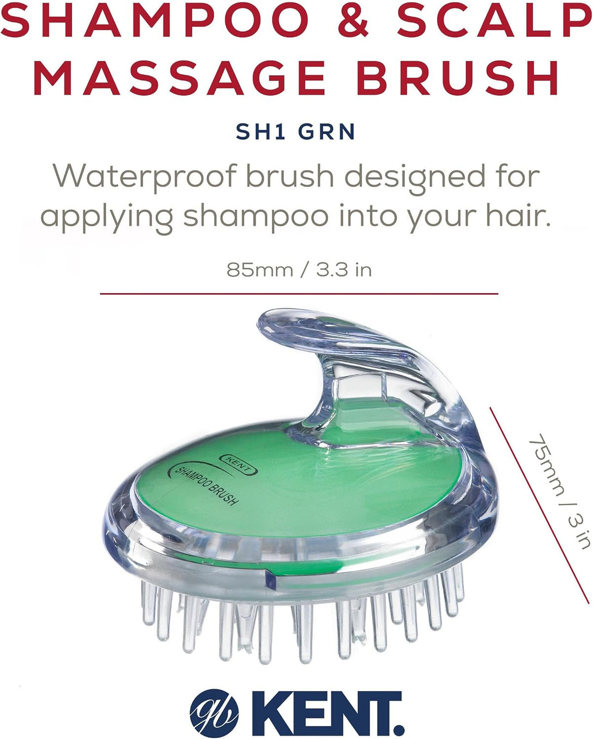 Scalp Scrubber Hair Brush with 42 Rubber Bristles for Exfoliation & Massage