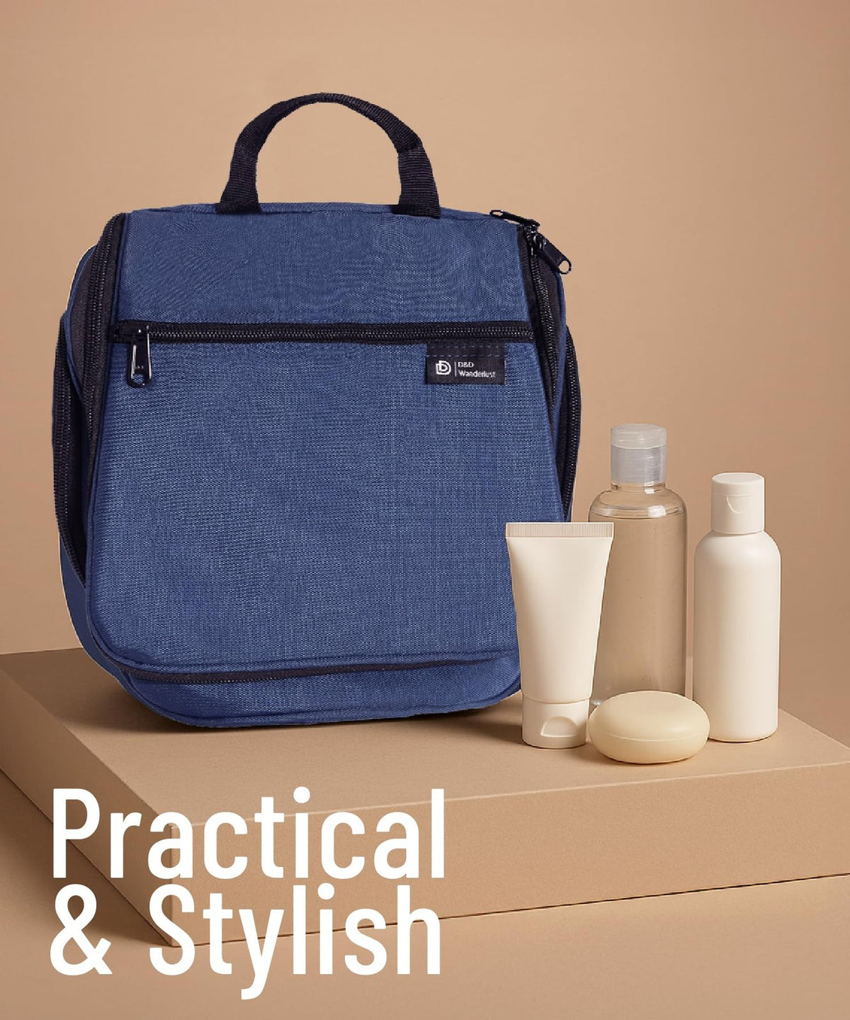 Travel Toiletry Bag with 10 Compartments Water-Resistant Hanging Organizer