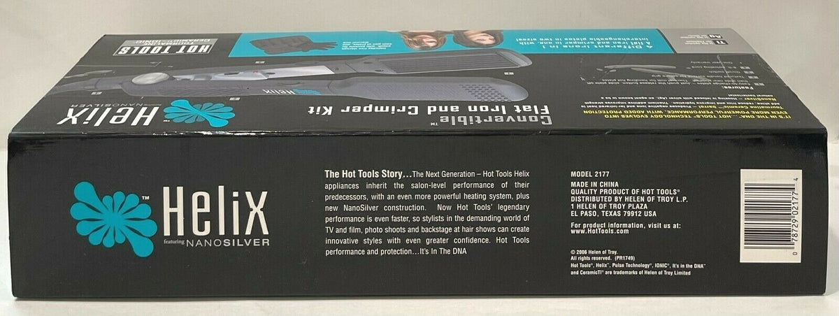 Helix Nano Silver Convertible Flat Iron and Crimper Kit - 4-in-1 Hair Styling Set