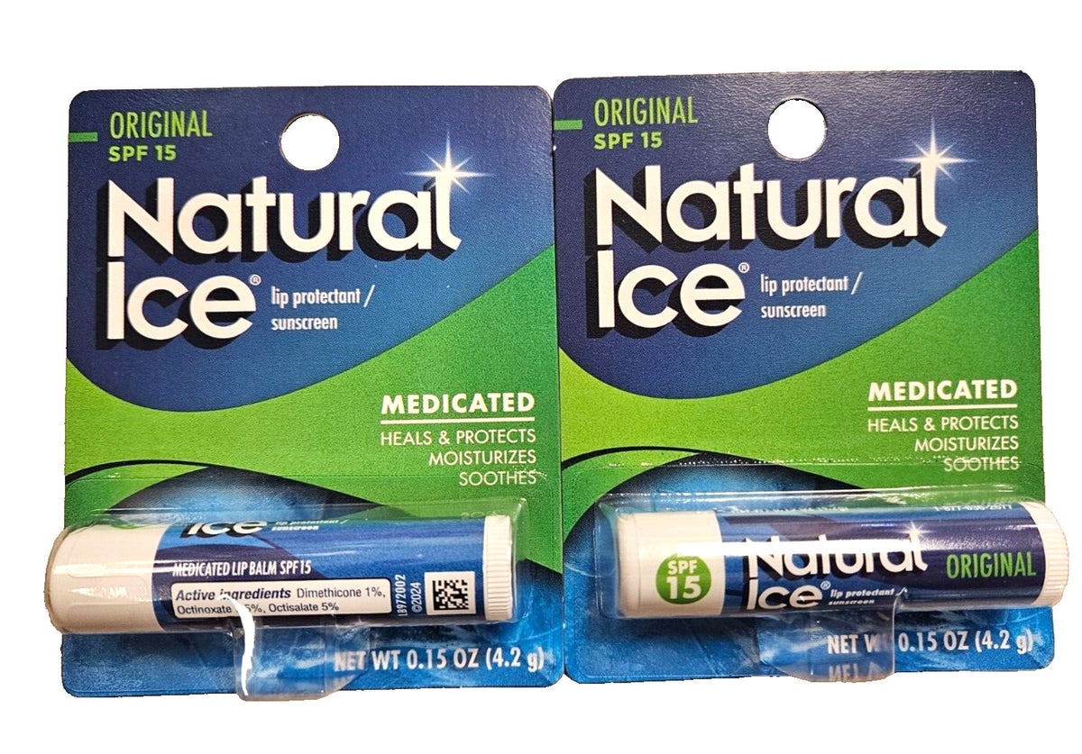 Mentholatum Lip Balm Natural Ice SPF 15 2-Pack - Original Flavor