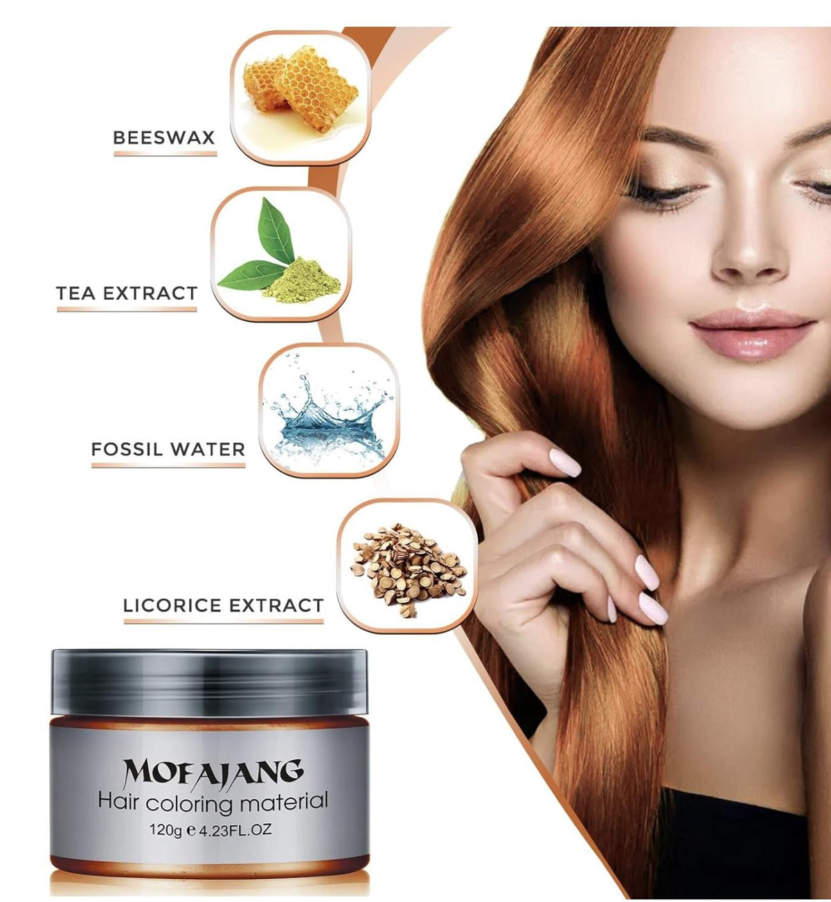 Temporary Hair Wax Color Set - Natural Orange Hair Styling Pomades for Men & Women