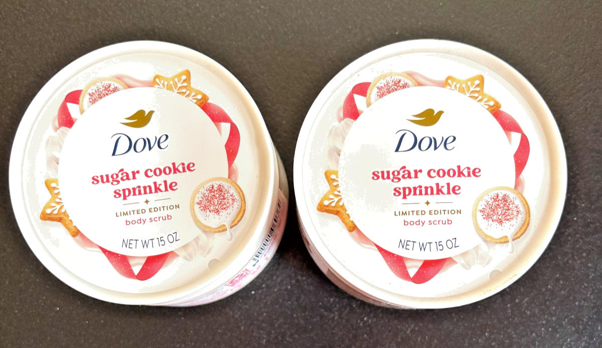 (2) Dove Sugar Cookie Sprinkle Body Scrub Limited Edition Holiday