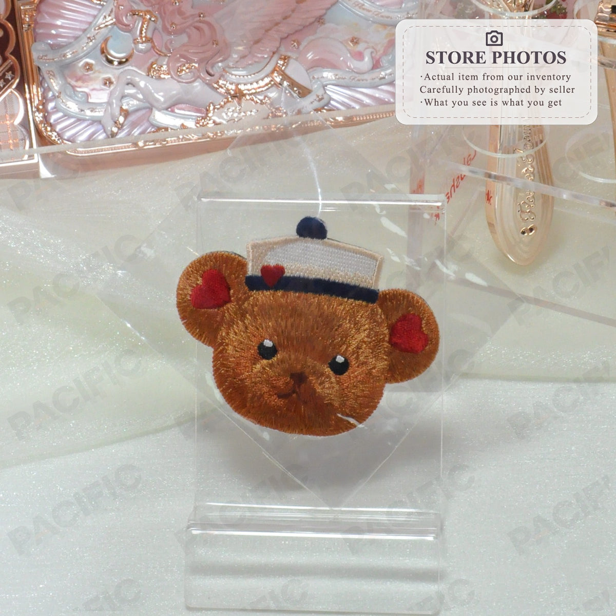 Flower Knows Navy Bear Hair Clip Kawaii Accessory US Stock