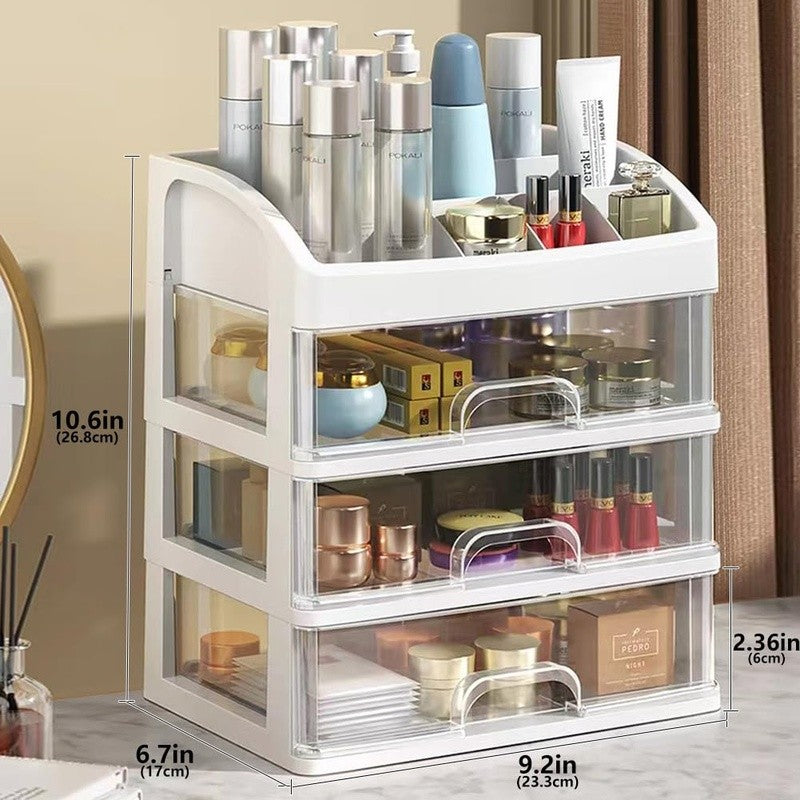 3-Drawer Makeup Organizer with Multifunctional Storage, Easy Clean, Compact