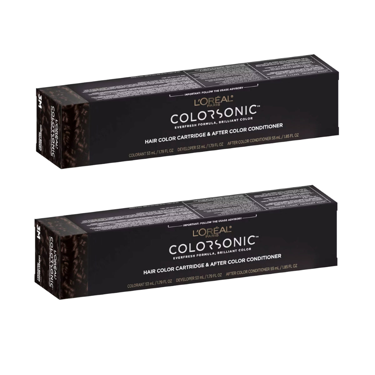 Hair Color Cartridge for At-Home Permanent Hair Dye - Darkest Brown Mahogany - 2 Pack