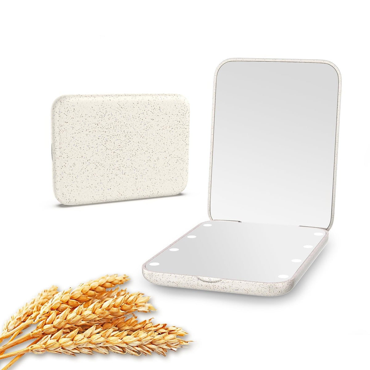 Lighted Folding Compact Mirror with 1X/3X Magnification - Eco-Friendly Portable Makeup Mirror