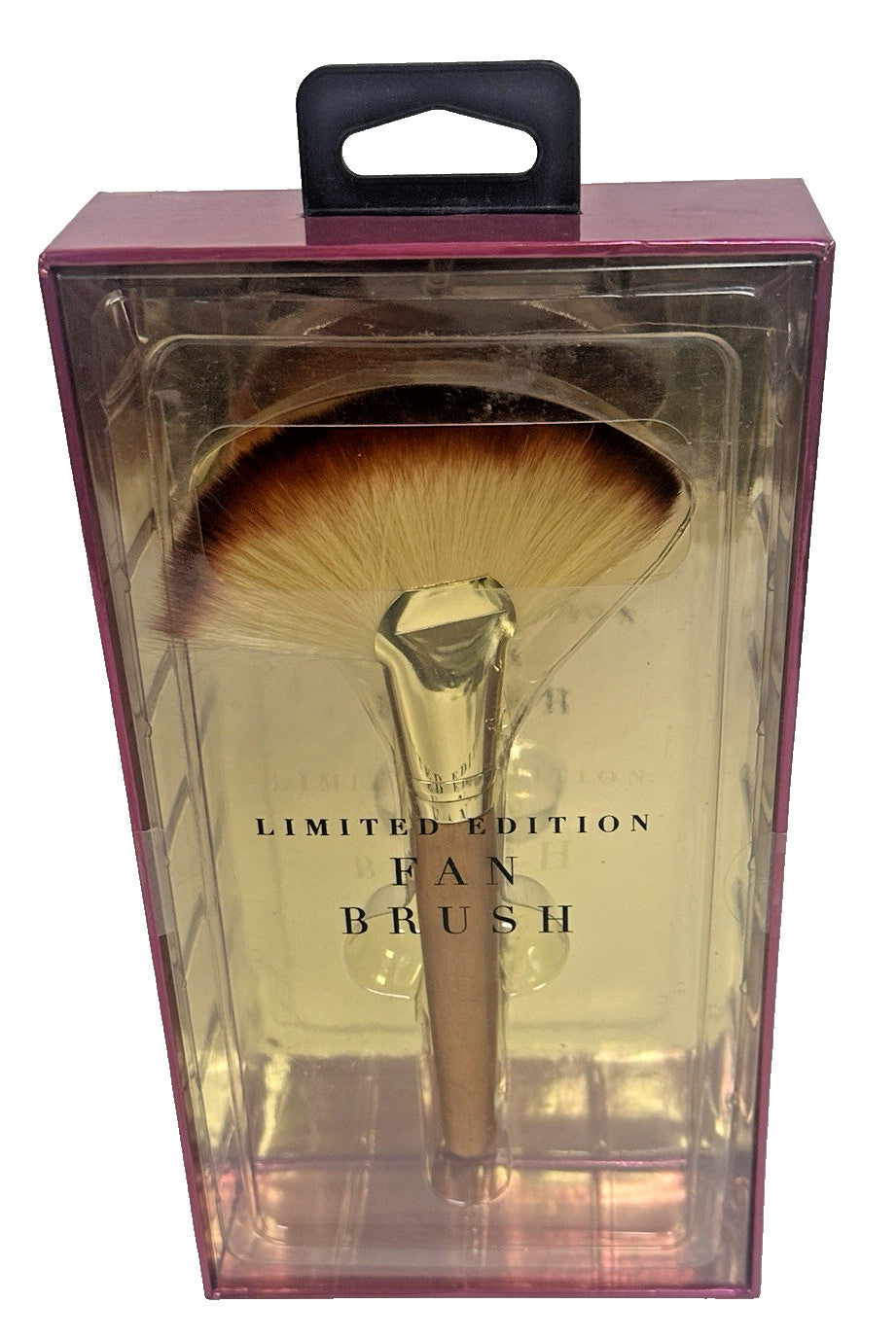 Fan Brush Makeup Brush Plush 5.5" Wooden Handle NIB