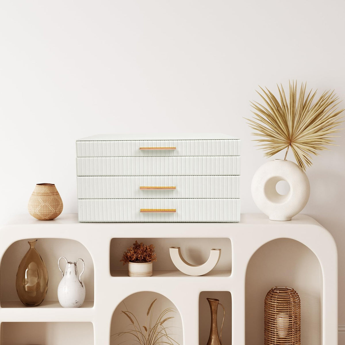 Jewelry Box Organizer with 2 Drawers - Large Capacity White Storage Case