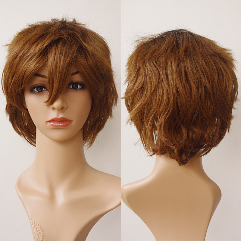 Anime Cosplay Wigs Short Straight Heat-Resistant Synthetic Hair Costume Accessory