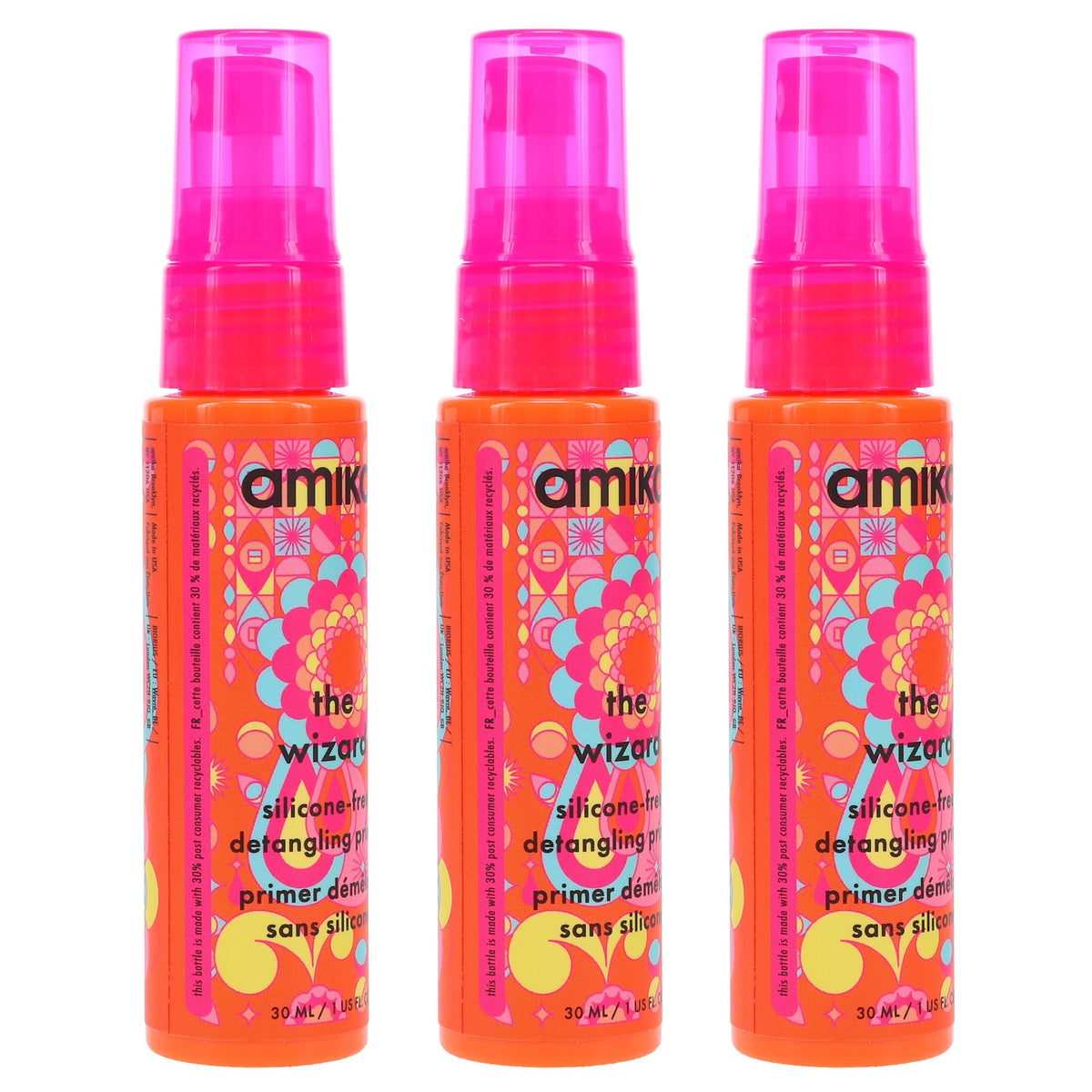 Amika Silicone-Free Detangling Primer 1 oz - 3 Pack Salon Hair Care