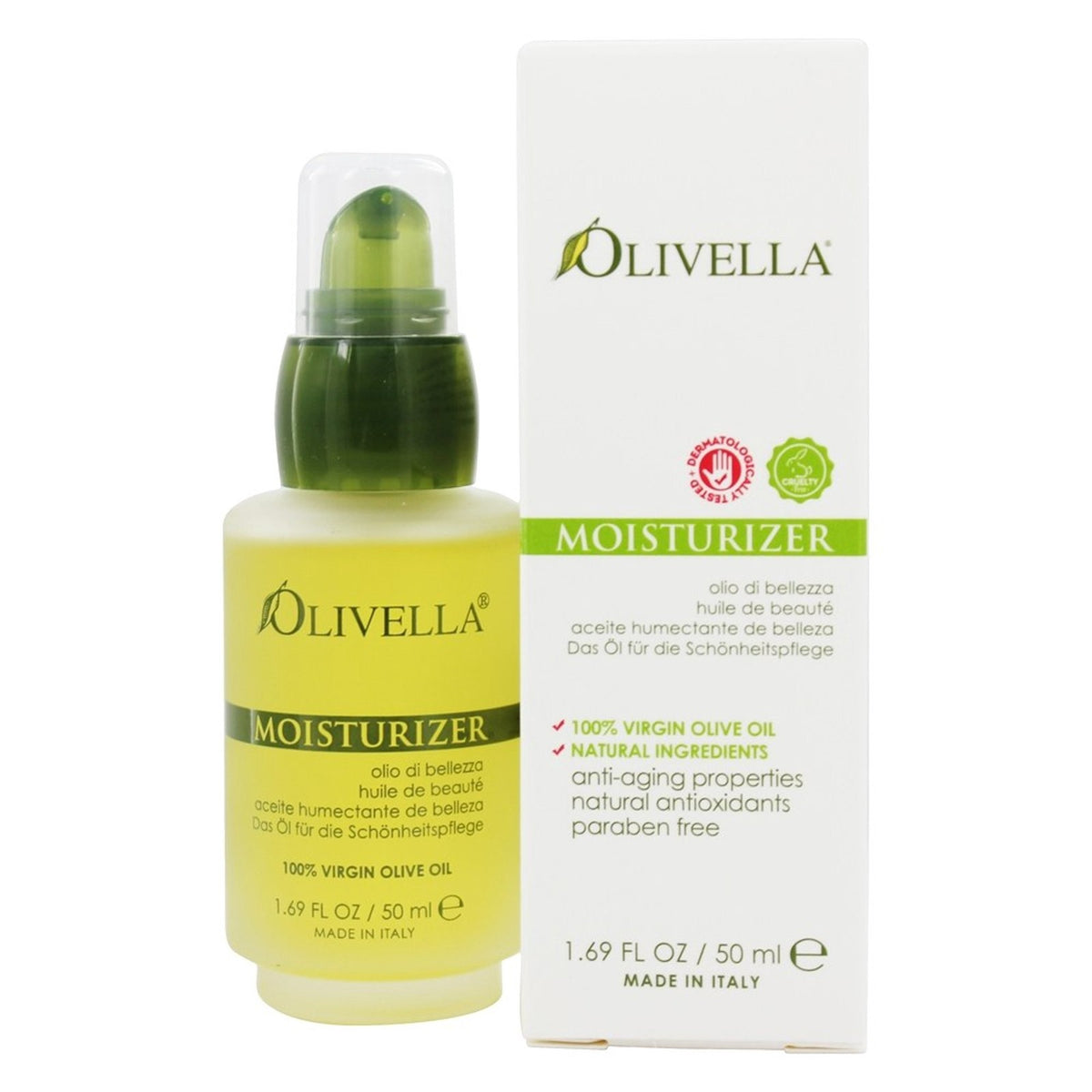 Olivella All Natural Virgin Olive Oil Moisturizer For Skin Types 1.69
