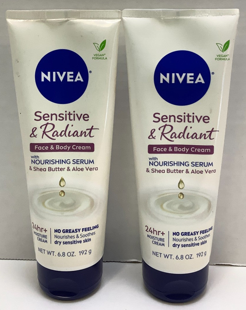 Sensitive & Radiant Face & Body Cream, 6.8oz (2-Pack)