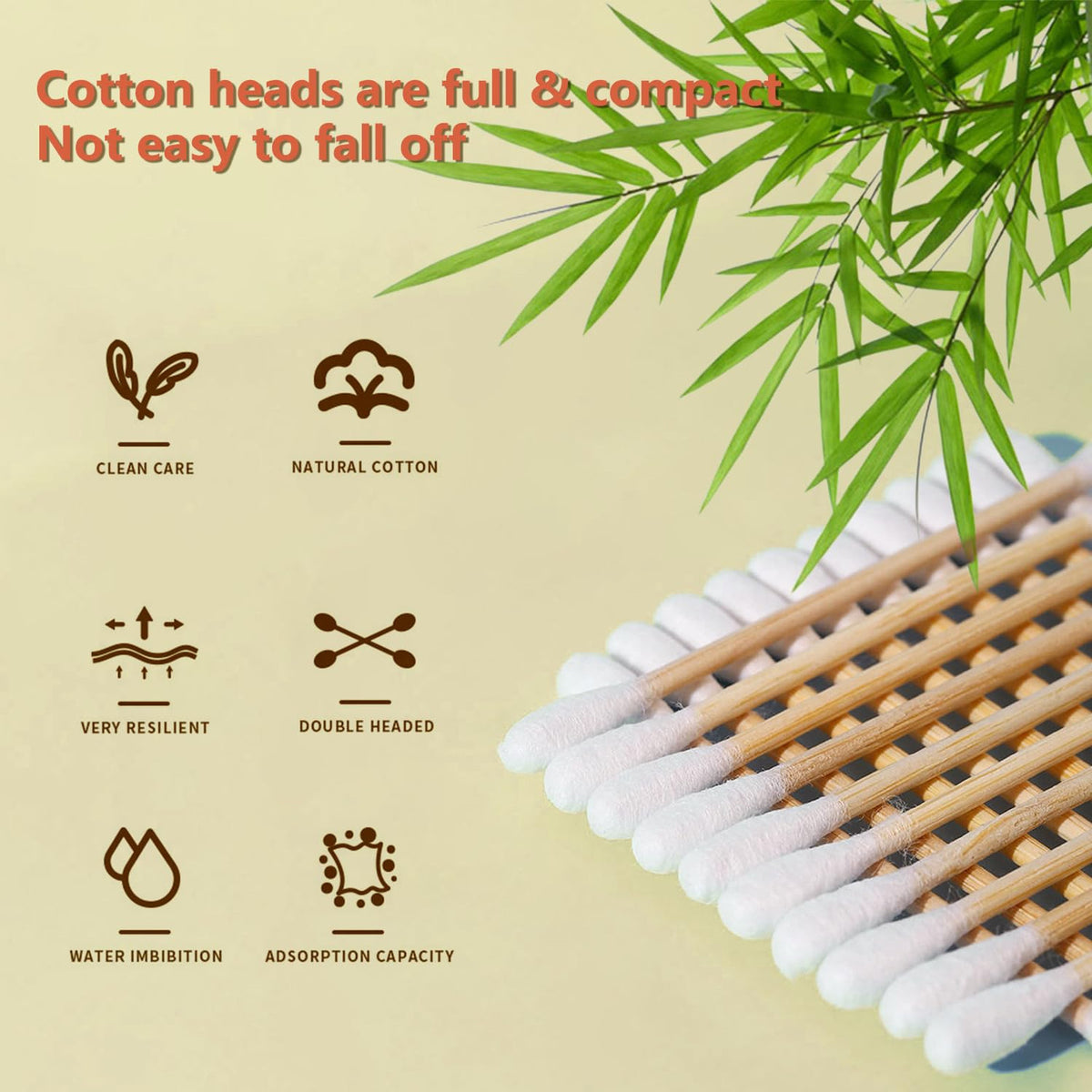 Eco-Friendly Wooden Cotton Swabs Double Tips Pack of 900 Ear Cleaning Sticks