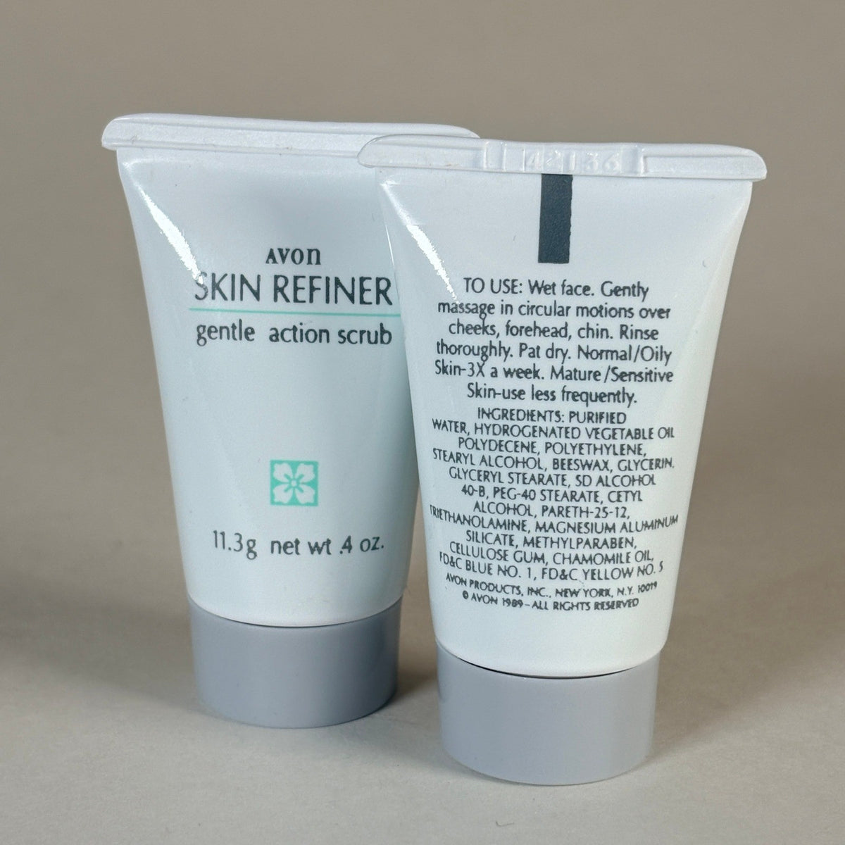 (2) Avon Skin Refiner Gentle Action Scrub Travel Size .4 fl oz NOS