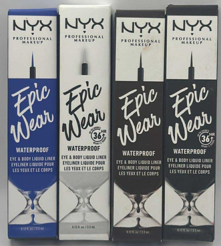 4 Pack Waterproof Liquid Eye & Body Liners Set - Assorted Colors