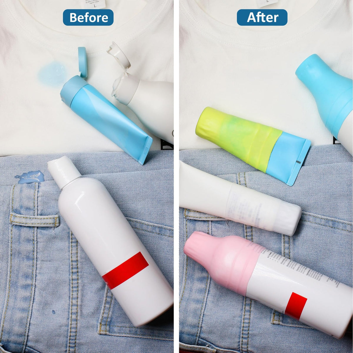 Travel Silicone Bottle Covers Leak-Proof Reusable Travel Toiletry Sleeves