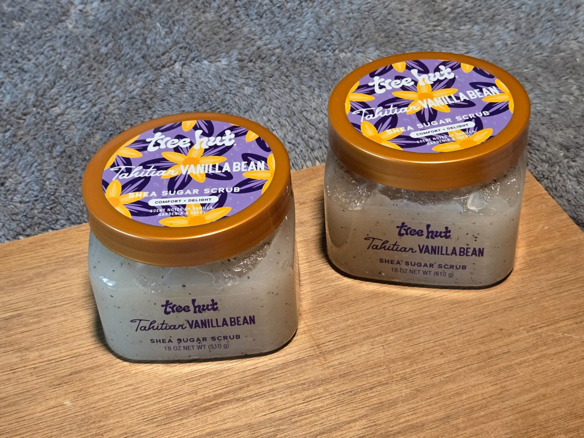 SET OF 2-Tree Hut Tahitian Vanilla Bean Shea Sugar Body Scrub 18oz New