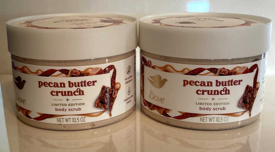 2 Dove Pecan Butter Crunch Body Scrub Limited Edition 10.5 oz.