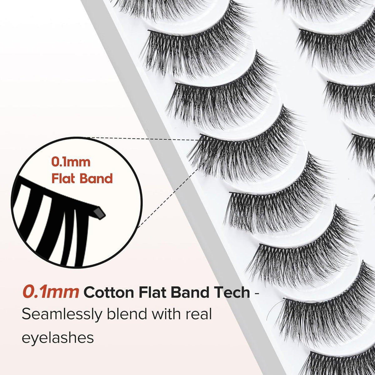 Wispy Cat Eye False Eyelashes 15mm Length Natural Fluffy Strip Lashes