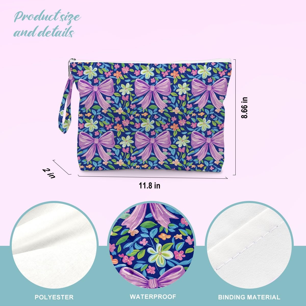 Waterproof Beach Tote Bag and Wet Cosmetic Bag Set for Women