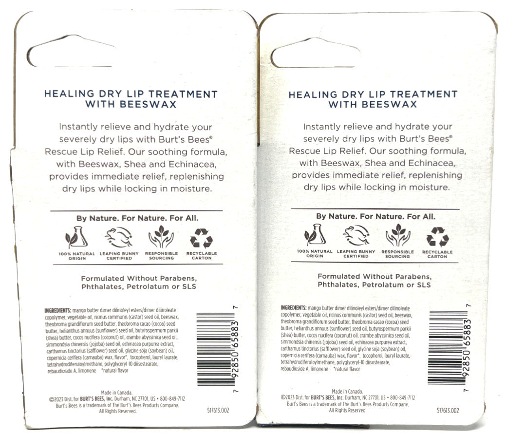 Lip Balm Set - 2 Pack Medicated Hydrating Lip Relief 0.35 oz Each