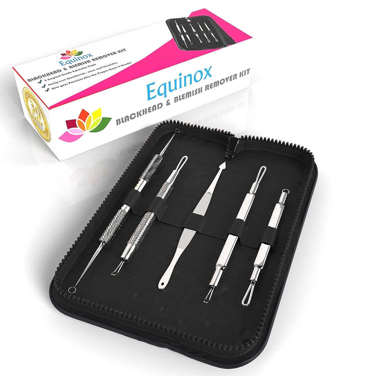 Blackhead & Blemish Remover Kit - 5 Professional Extraction Tools for Acne