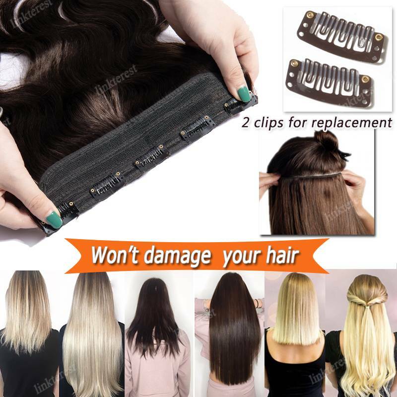 Remy Human Hair Extensions Clip-In Full Head Blonde 8-24 Inches