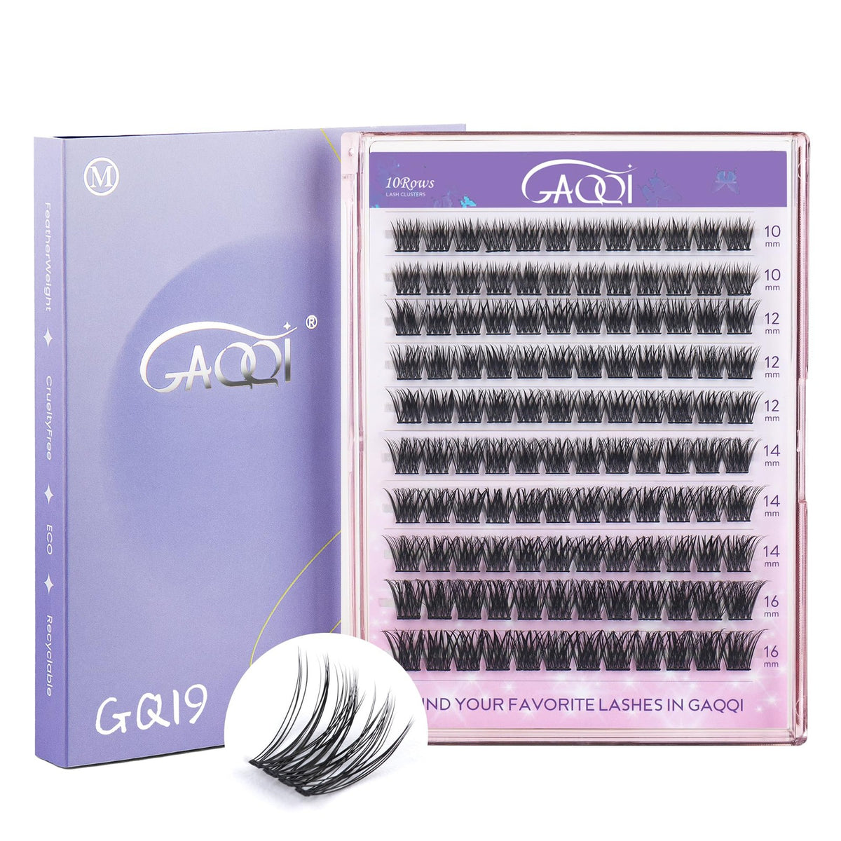 GAQQI Lash Clusters Wispy Lash Extensions 1 Count Black
