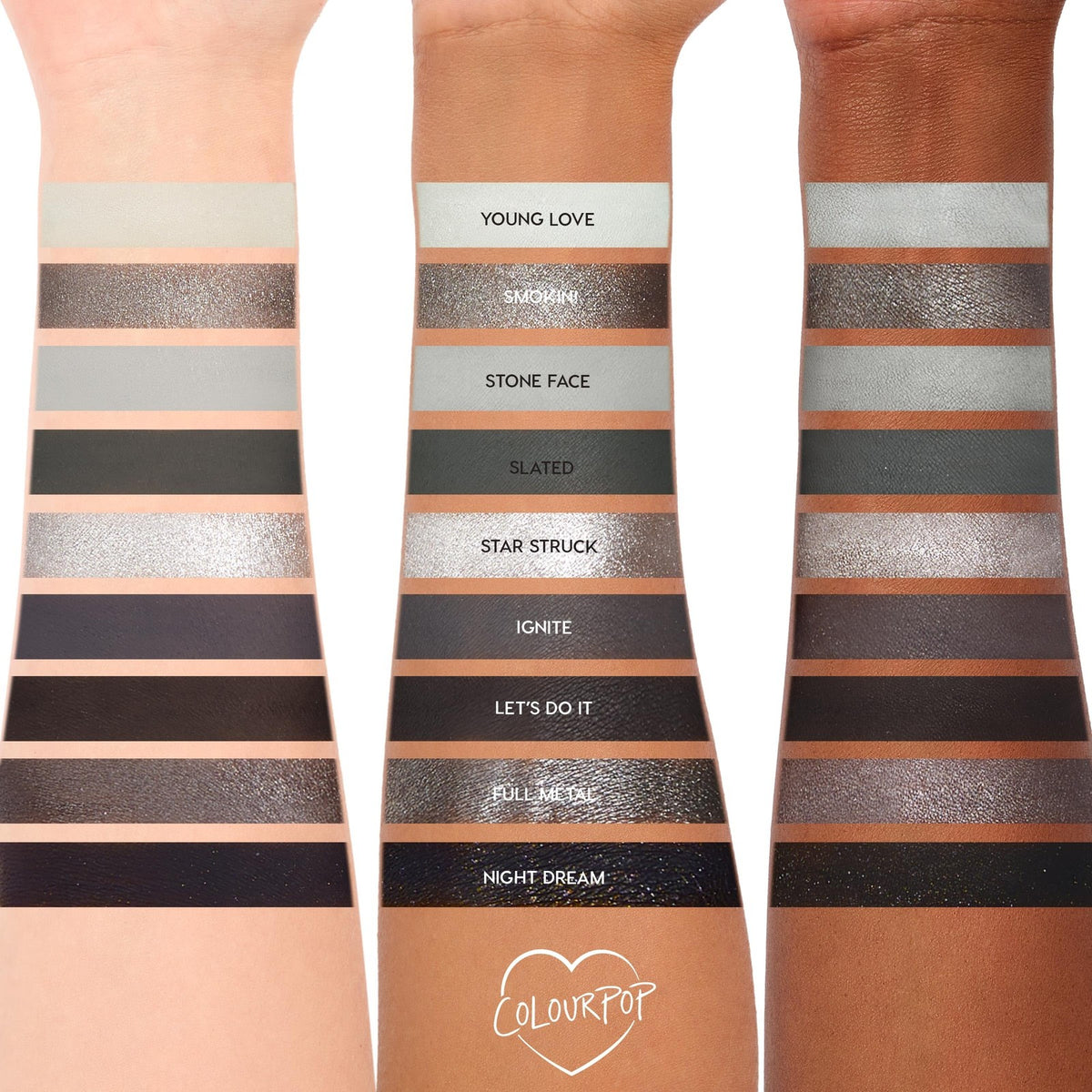 Smokey Gray Eyeshadow Palette - Glitter & Matte Eyeshadows for Bold Looks