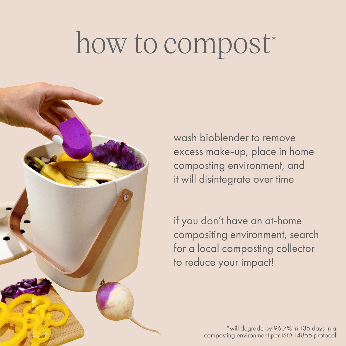EcoTools Bioblender Makeup Sponge Duo - Compostable, Vegan & Cruelty-Free, Purple