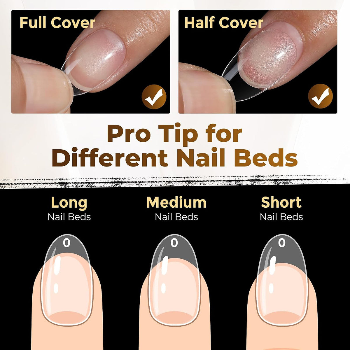 Oval Gel Nail Tips Set 504 Pcs Pre-Shaped Fake Nails for Manicure