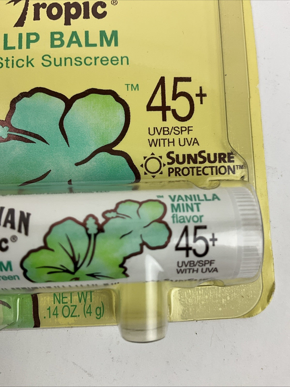 Sunscreen Lip Balm Stick SPF 45 Vanilla Mint 0.14 oz - Hydrating & Protecting