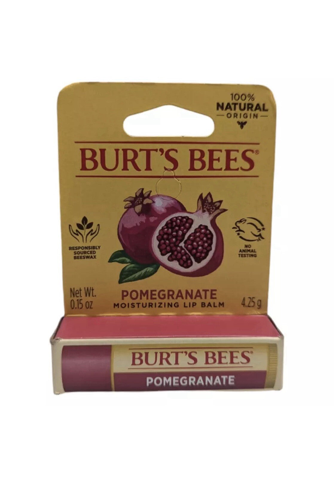 3-Pack Burt's Bees Natural Lip Balm with Pomegranate, 0.15oz