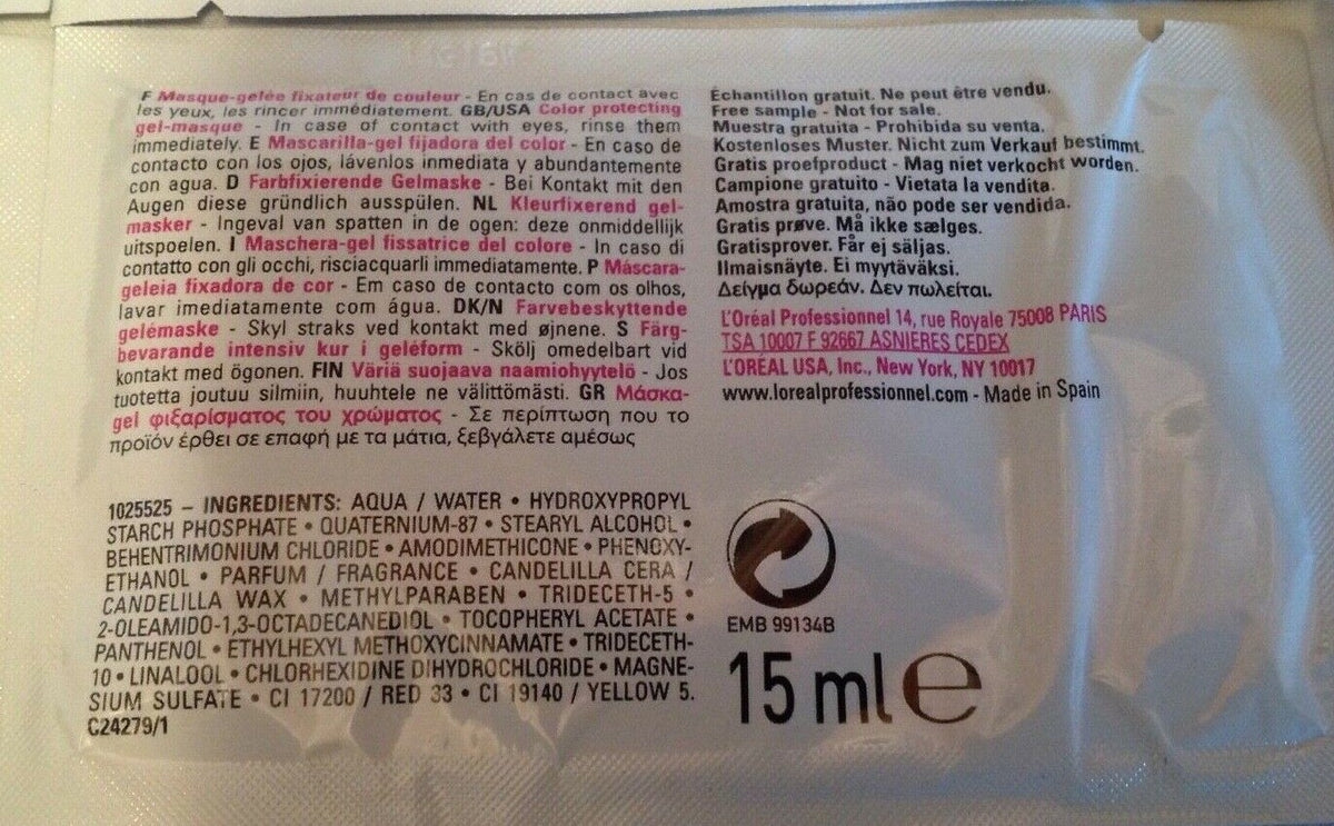 Vitamino Color Incell Hydro-Resist Hair Mask 15 ml – 13 TSA Packs