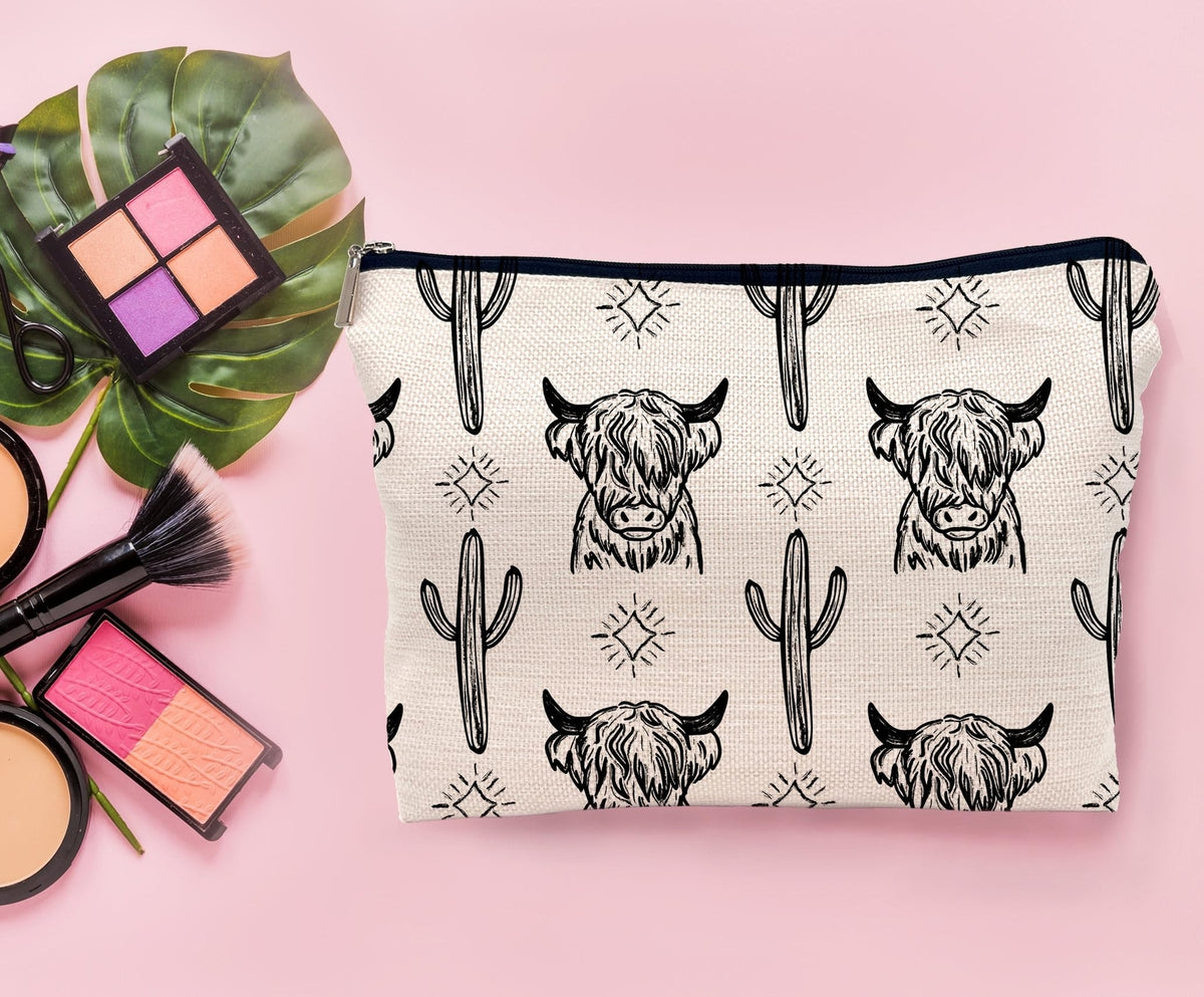 Western Cowgirl Makeup Bag - Portable Cosmetic Organizer for Travel & Gifts