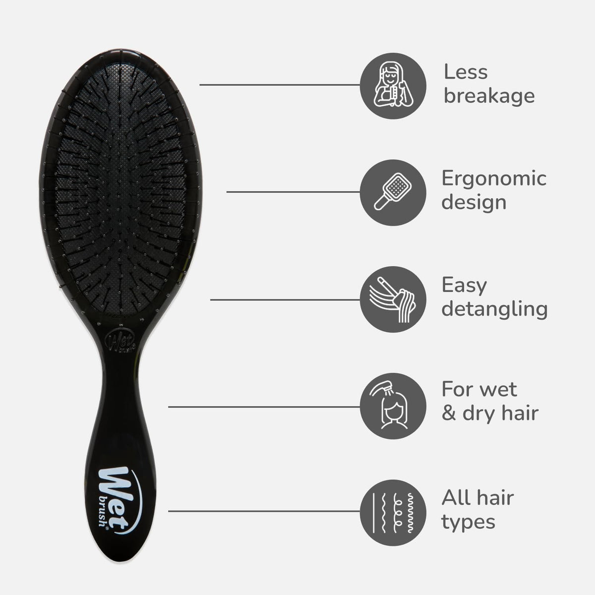 Detangling Hair Brush for All Hair Types - Gentle, Painless Styling Tool