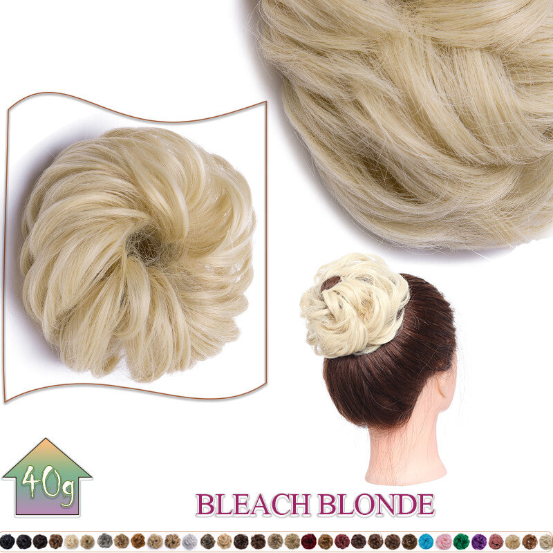 Curly Messy Bun Hair Extension Scrunchie Natural Updo Thick Human Hair