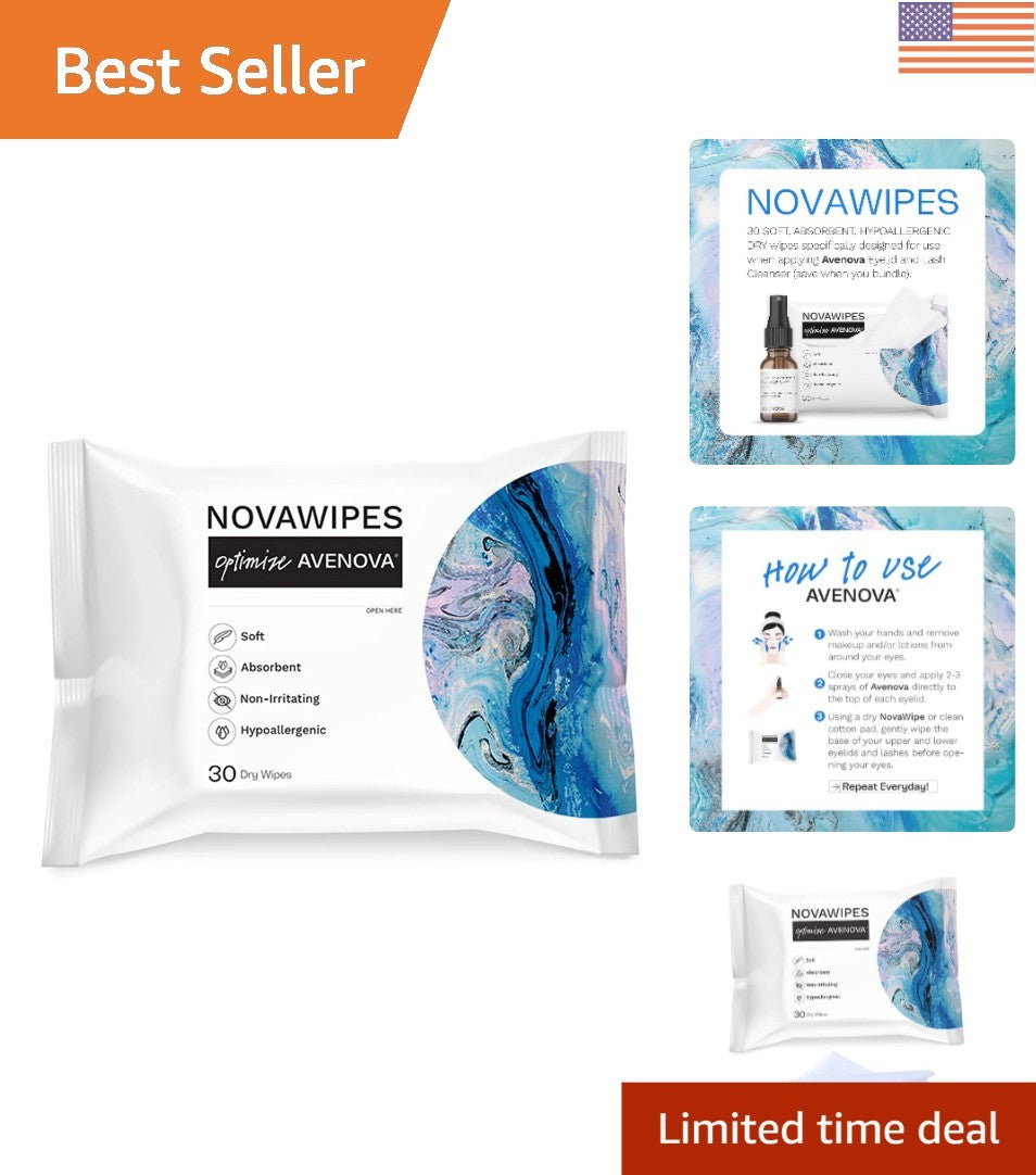 Gentle Hypoallergenic Eyelid Wipes for Sensitive Eyes - 30 Count