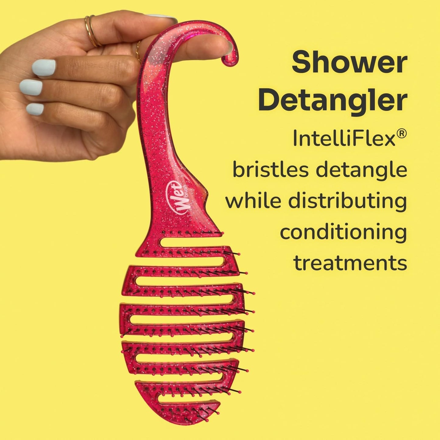 All-in-One Shower Hair Detangler Brush with Glitter - Effortless Knot Removal
