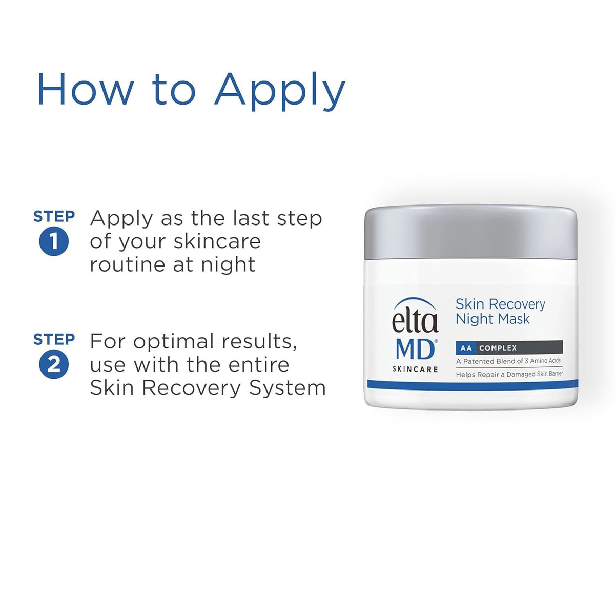 Elta MD Skin Recovery Night Mask - Hydrating, Redness Reducing, 50ml