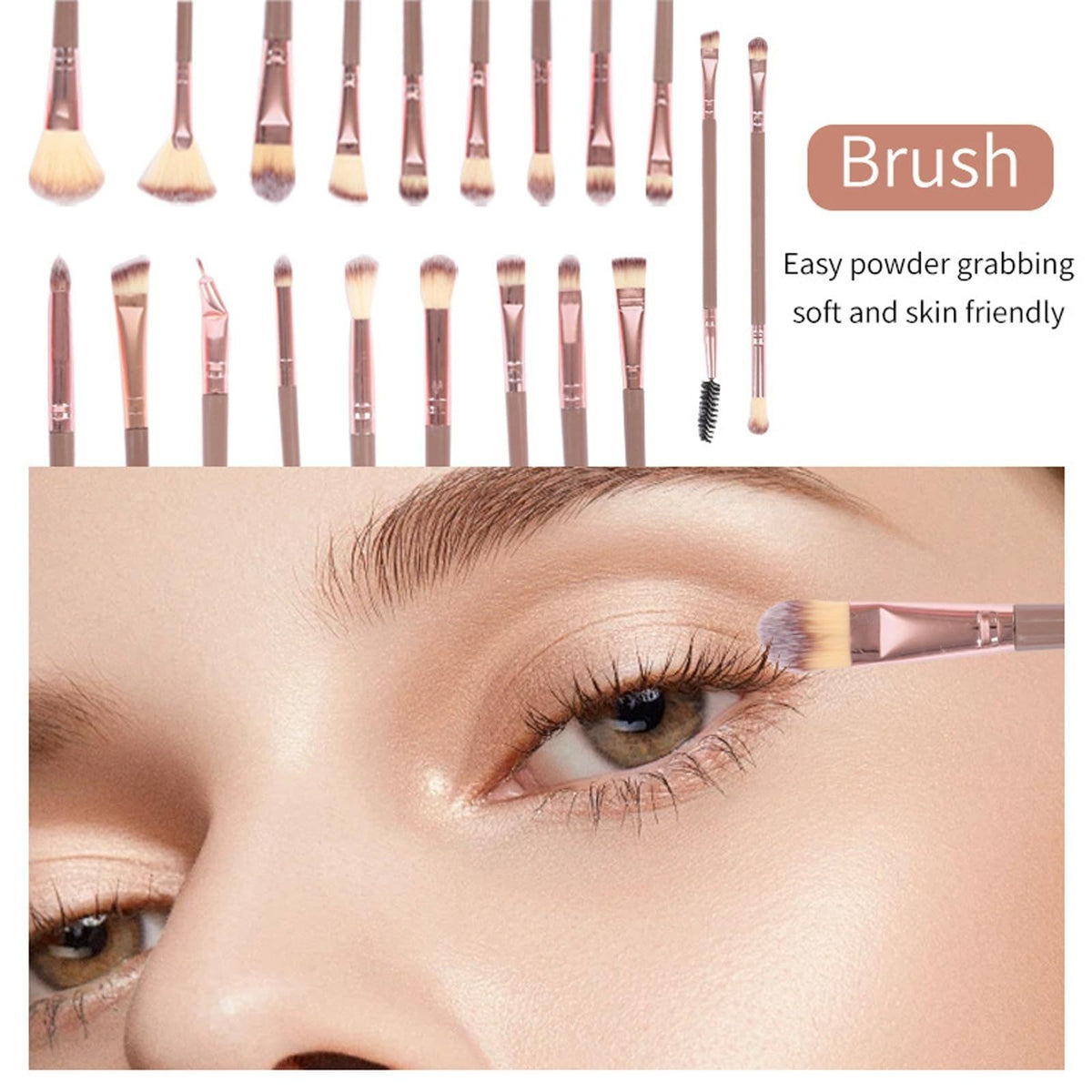 25-Piece Makeup Brush Set for Face & Eyes - Professional Cosmetic Tools