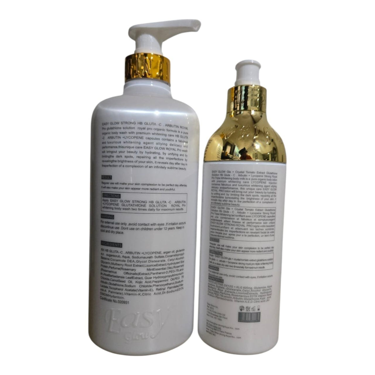 Easy Glow Tomato Royal Pro Body Milk & Organic Body Wash Set - 500ml & 1000ml