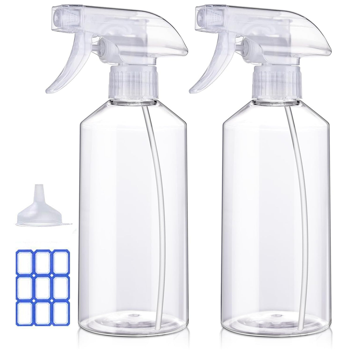 16.9Oz Spray Bottles 2Pack - Adjustable, Leak-Proof Cleaning & Garden Mister