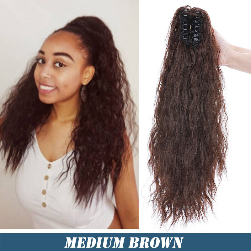 Kinky Curly Ponytail Clip-In Hair Extension - High Puff Natural Look