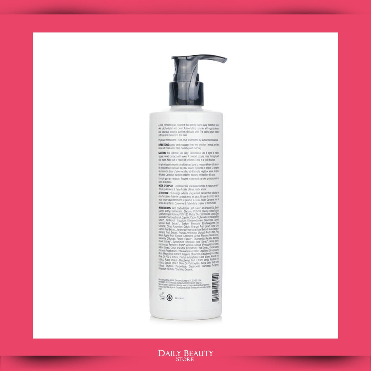 Balancing Facial Cleanser 355ml - Organic Exfoliating Gel for Skin